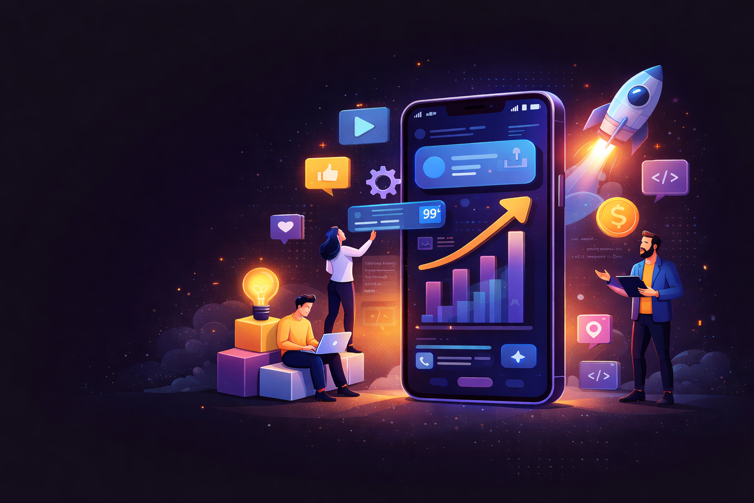 Media Mosiac website development team at work — Delhi digital agency