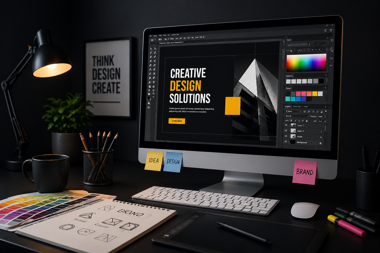Media Mosiac graphic design team creating beautiful visual designs in Delhi